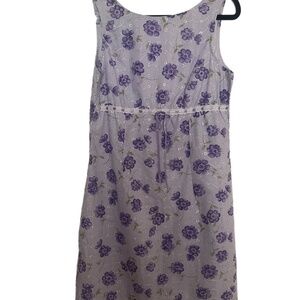 Easter Feminine Lavender Violets Eyelet Embroidered Boho sundress Sheath